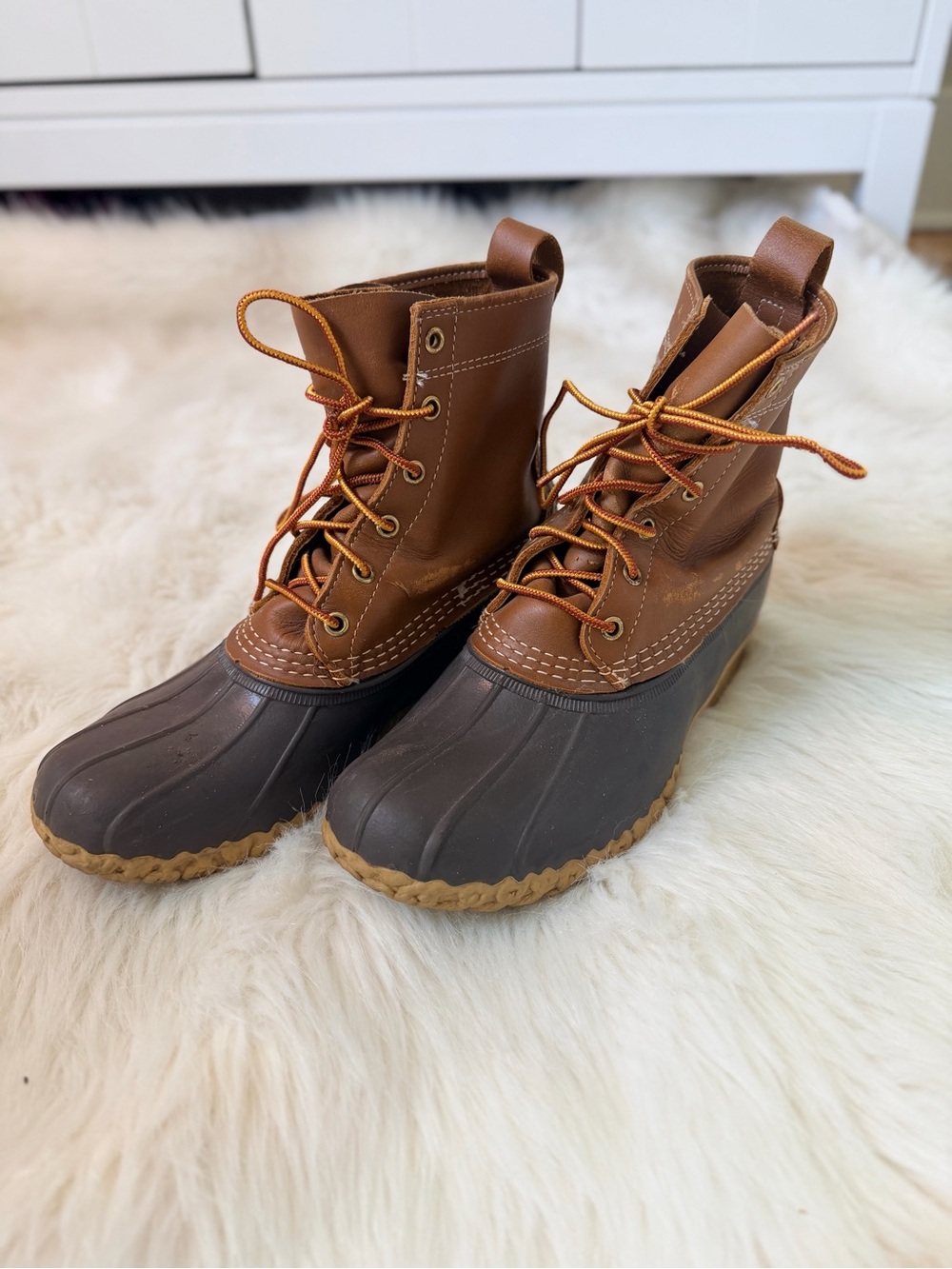 L.L.Bean Original Bean Boots Duck Boots Brown Leather Men’s 7.5 USA